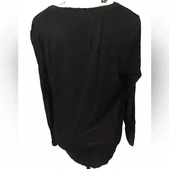 Pure Collection Ladies Soft Black Velveteen Wool Blend Sleeves Blouse size 8/10 - Picture 2 of 4